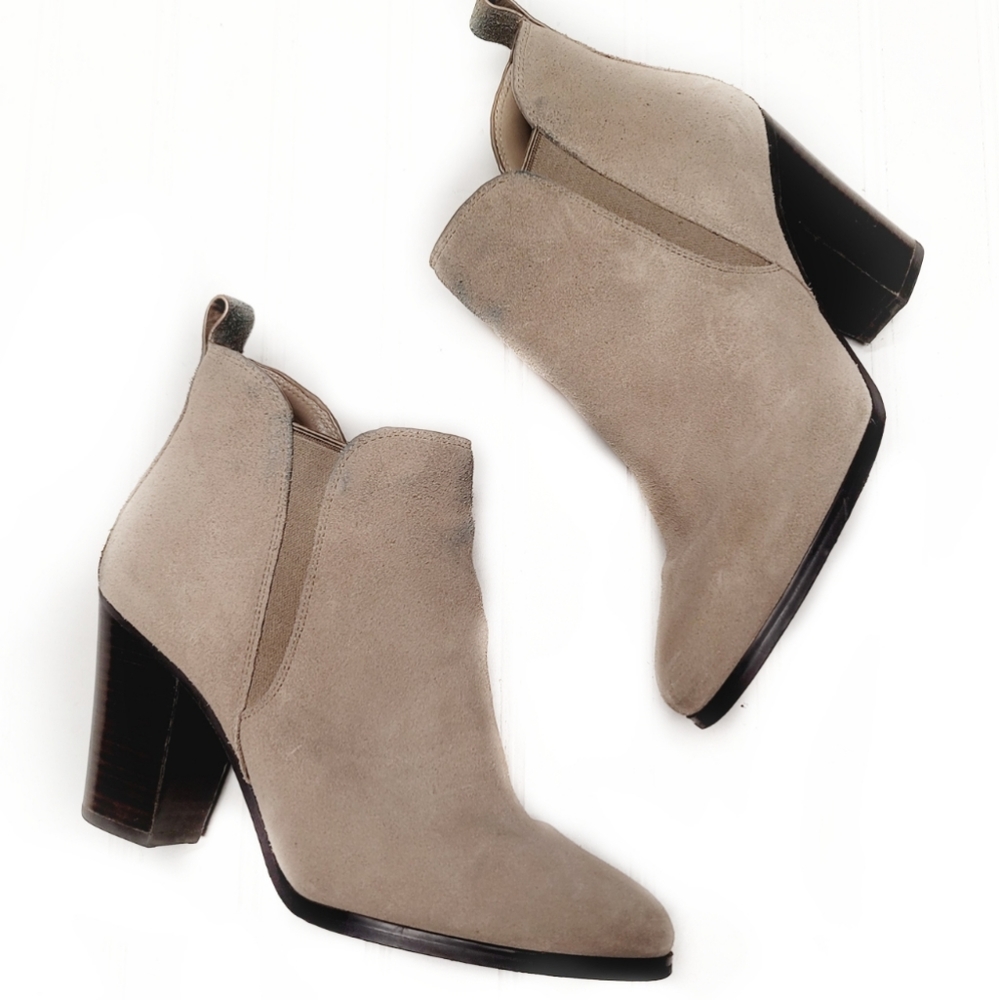 Michael Kors Sandstone Suede Brandy Chunky Bootie